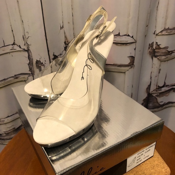 Ellie Shoes Competition Women's Clear Heeled Sandal - Picture 3 of 8